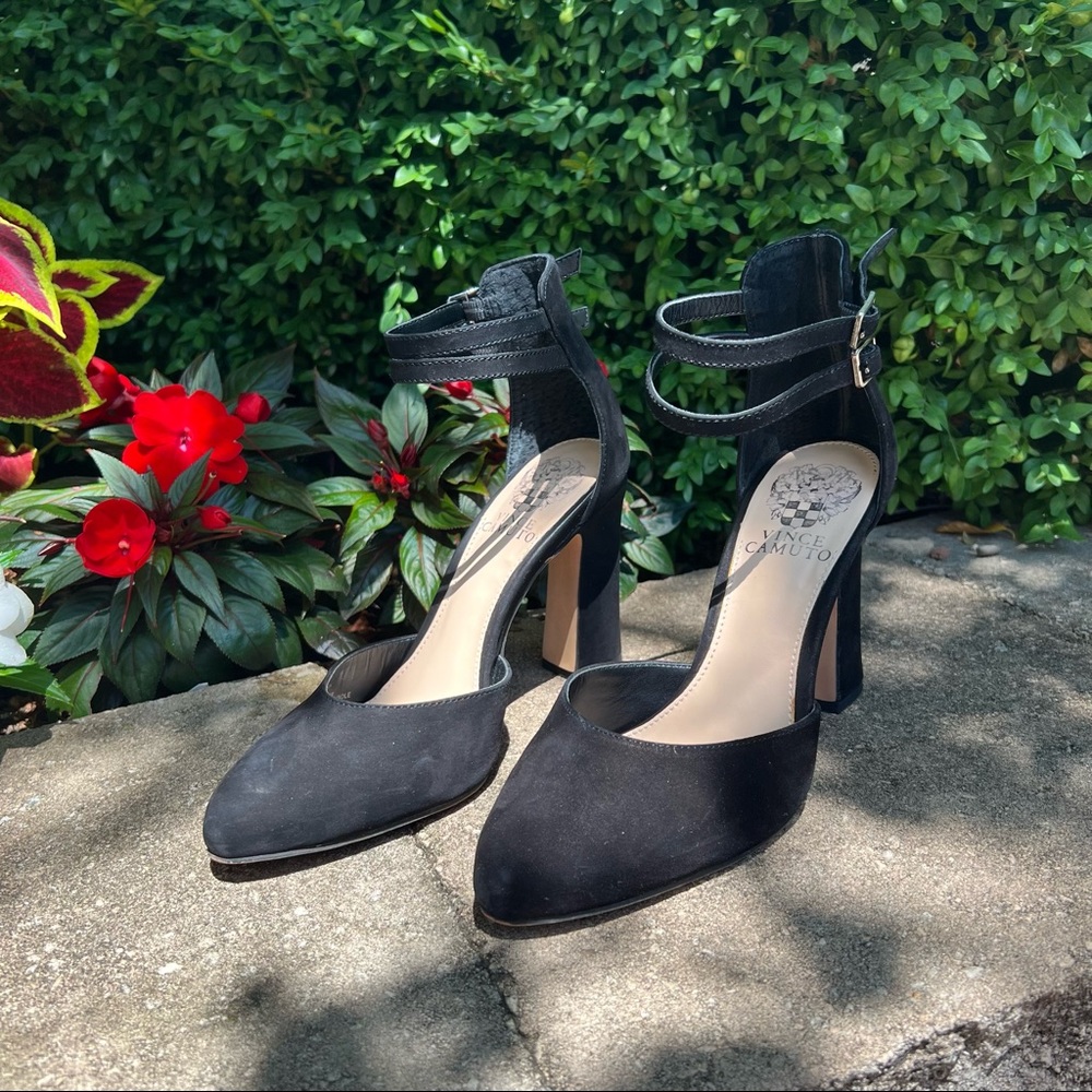 Black Suede Vince Camuto Dorinda Heels